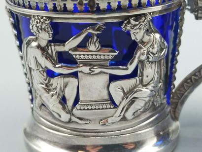 PARIS 1819-38.

Pair of double silver salerons...