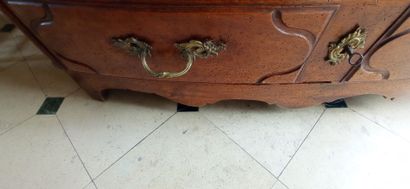 Molded walnut chest of drawers of slightly...