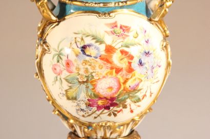 Important pair of baluster vases mounted...