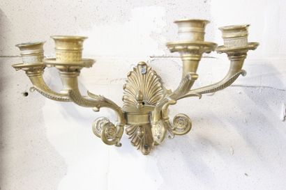 Pair of sconces with four lights in chased...