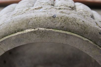 Marble stone stoup of circular shape

Decorated...