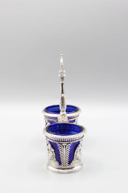 PARIS 1819-38.

Pair of double silver salerons...