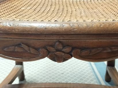 Armchair in natural wood molded and carved...