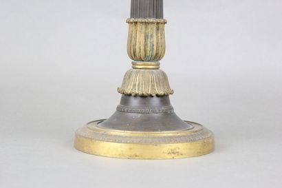 Pair of candelabras with four lights in chased,...