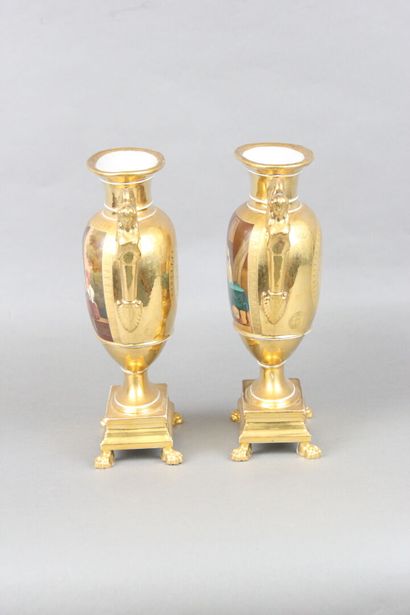 Pair of polychrome porcelain vases

Painted...