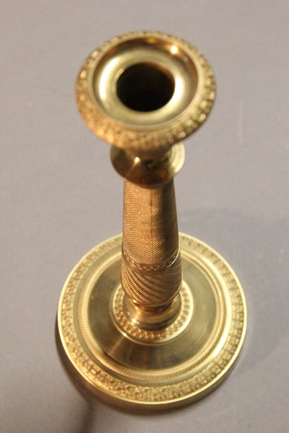 Pair of ormolu and chased bronze torches....