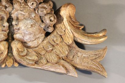 Decorative element in carved gilded wood...
