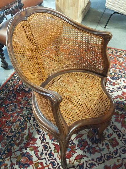 Louis XV desk armchair in carved and molded...