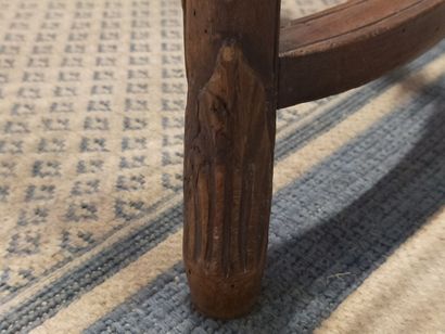 Armchair in natural wood molded and carved...