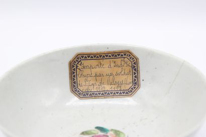 CHINA

White porcelain bowl on heel.

Decorated...