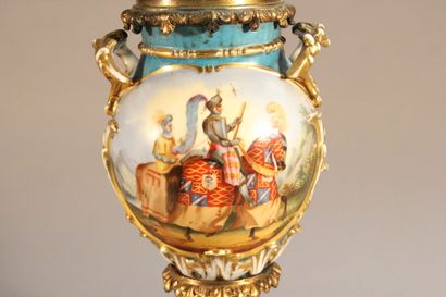 Important pair of baluster vases mounted...