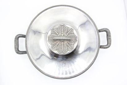 Silver covered vegetable dish.

Body and...