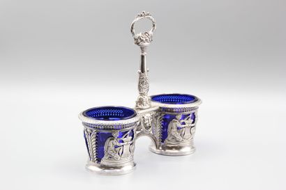 PARIS 1819-38.

Pair of double silver salerons...
