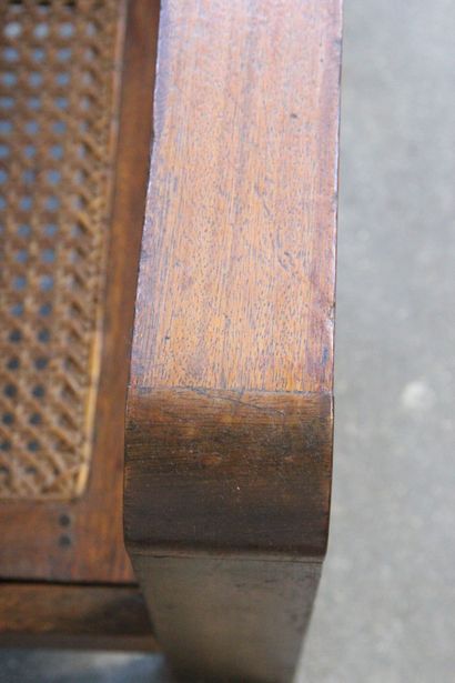 Suite of four armchairs in exotic wood on...