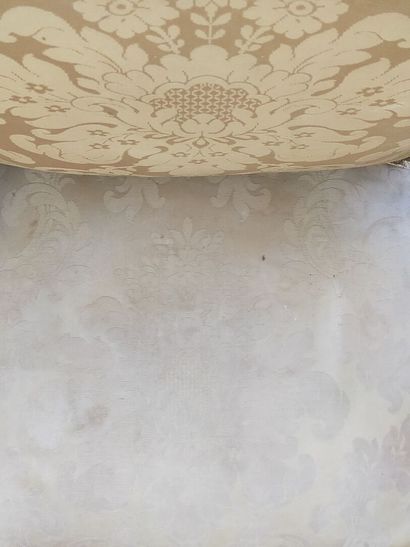 Pair of armchairs with flat backs in molded...