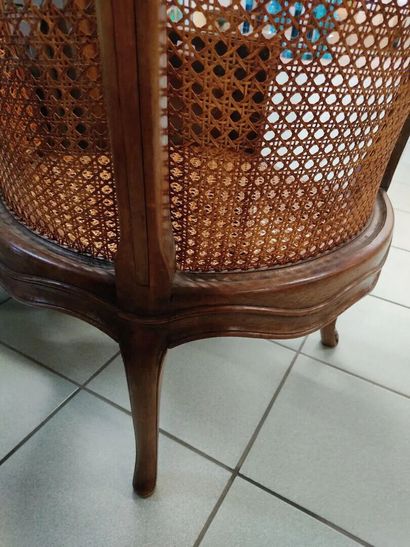 Louis XV desk armchair in carved and molded...