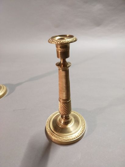 Pair of ormolu and chased bronze torches....