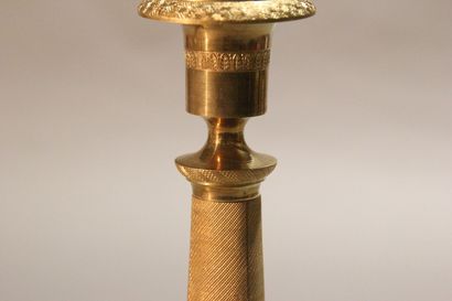 Pair of ormolu and chased bronze torches....