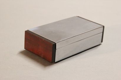 Modernist card box made of rosewood and chromed...