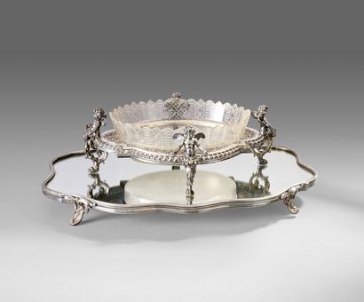 Table top in silver plated metal in two parts.

The...