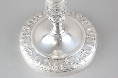 Suite of three candlesticks in silver plated...