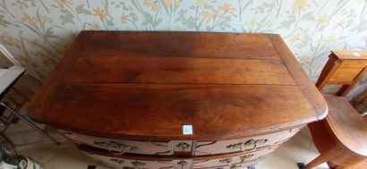 Molded walnut chest of drawers of slightly...