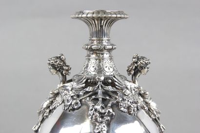 Pair of silver vases of Renaissance style....