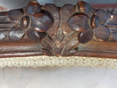 Pair of armchairs with flat backs in molded...