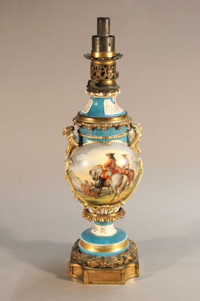 Important pair of baluster vases mounted...