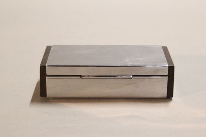 Modernist card box made of rosewood and chromed...