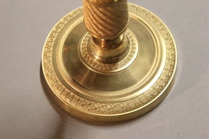 Pair of ormolu and chased bronze torches....