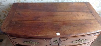 Molded walnut chest of drawers of slightly...