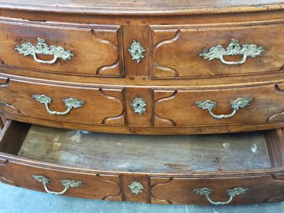 Molded walnut chest of drawers of slightly...