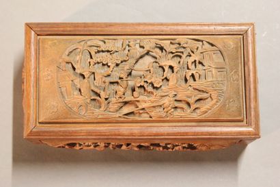 CHINA.

Curious box in natural wood.

Decorated...