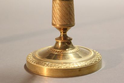 Pair of ormolu and chased bronze torches....