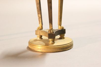 
Pair of gilt bronze cups supported by sphinxes...