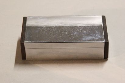 Modernist card box made of rosewood and chromed...