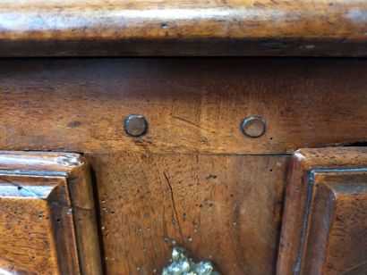 Molded walnut chest of drawers of slightly...
