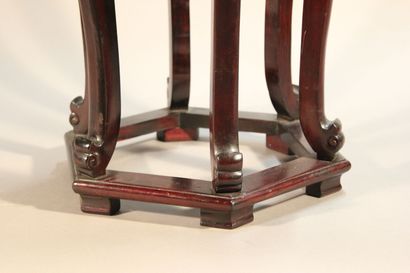 CHINA.

Hexagonal rosewood sheath standing...