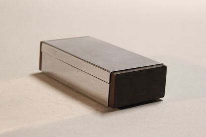 Modernist card box made of rosewood and chromed...