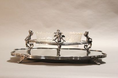 Table top in silver plated metal in two parts.

The...