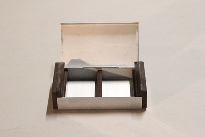 Modernist card box made of rosewood and chromed...