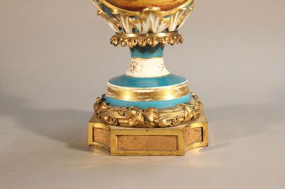 Important pair of baluster vases mounted...