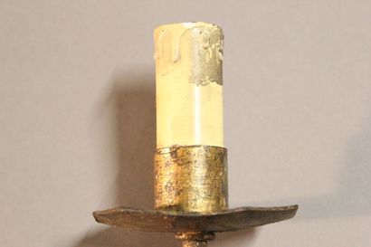 Pair of sconces with two lights in gilded...