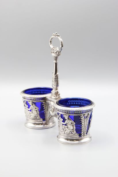PARIS 1819-38.

Pair of double silver salerons...