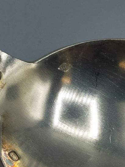 Silver household with violin spatula, foliage...