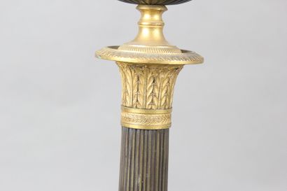Pair of candelabras with four lights in chased,...