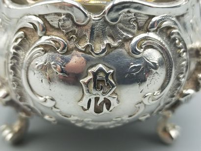 FRAY-HARLEUX.
Pair of silver saltcellars...