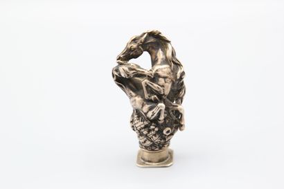 Nice seal in cast silver decorated with two...