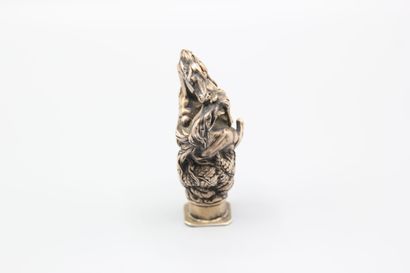 Nice seal in cast silver decorated with two...